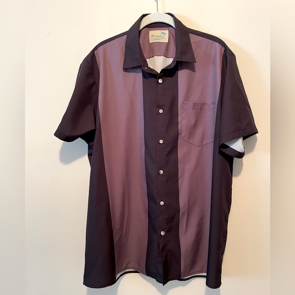 Rayaura Hawaiian Men’s Vintage 50s Classic Bowling Two-Tone Shirt.  Size XL.